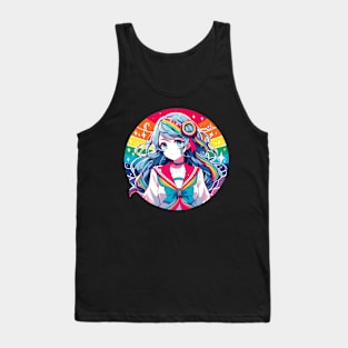 Pride month cute anime girl Tank Top